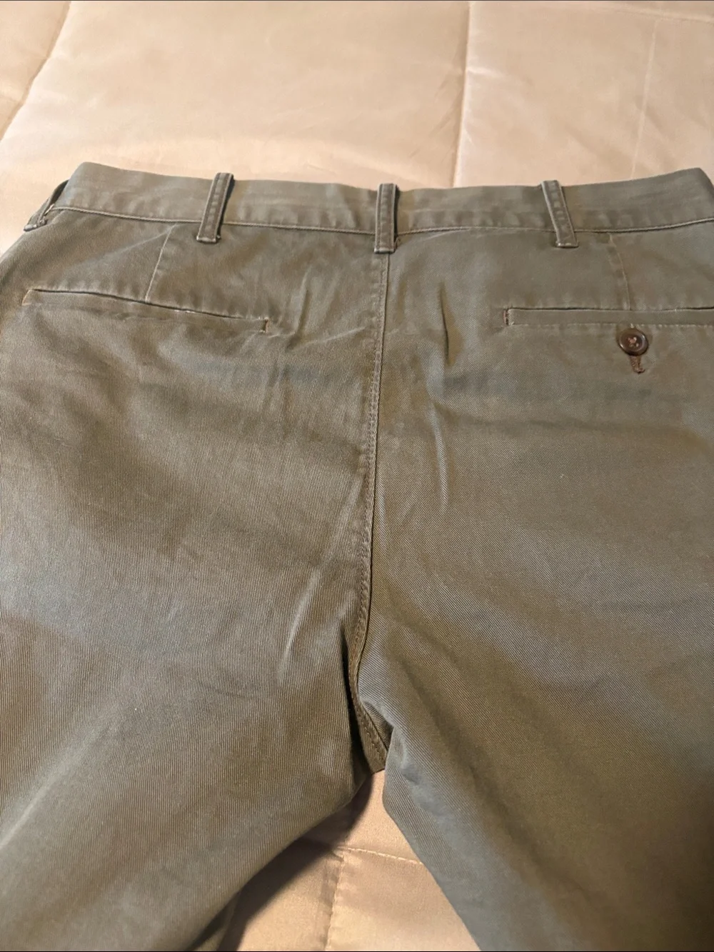Men's J Crew Straight-Leg Pants in Olive Green